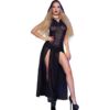 Comprar CHILIROSE - CR 4685 VESTIDO LARGO CON CAPUCHA NEGRO L al mejor precio - Envíos Discretos