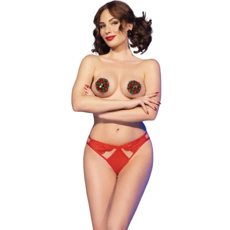CHILIROSE - CR 4839 SET NAVIDEÑO PEZONERAS + PANTIES ROJO L/XL - piKanteo | Despierta tu lado más piKante Comprar CHILIROSE - CR 4839 SET NAVIDEÑO PEZONERAS + PANTIES ROJO L/XL al mejor precio - Envíos Discretos