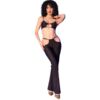 Comprar CHILIROSE - CR 4851 SET TOP NEGRO Y LEGGINS CON COMPLEMENTOS DORADOS L al mejor precio - Envíos Discretos