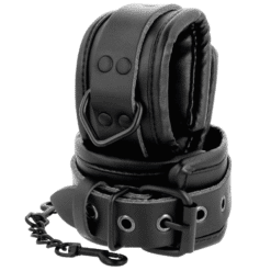 Comprar DARKNESS - ESPOSAS Y COLLAR DE CUERO NEGRO al mejor precio - Envíos Discretos