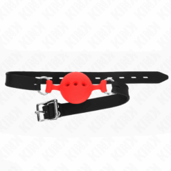 Comprar KINK - MORDAZA 55 x 2 CM DE BOLA 4.5 CM DE SILICONA COMPLETA TALLA M ROJO AJUSTABLE 35-51 CM al mejor precio - Envíos Discretos