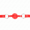 Comprar KINK - MORDAZA DE BOLA 4 CM TRANSPIRABLE CON DOBLE REMACHE MODELO 1 ROJO 62 x 2.5 CM AJUSTABLE 42-58 CM al mejor precio - Envíos Discretos