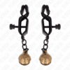 Comprar KINK - PINZAS PARA PEZONES PLANAS NEGRO CON CASCABEL 7 CM al mejor precio - Envíos Discretos
