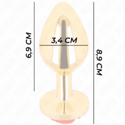 Comprar KINK - PLUG ANAL DORADO ROSA ROJA TALLA M al mejor precio - Envíos Discretos