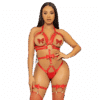 Comprar LEG AVENUE - KINK TEDDY ARNÉS CON TACHUELAS TALLA L - ROJO al mejor precio - Envíos Discretos