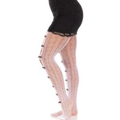Comprar LEG AVENUE - MEDIAS CON ABERTURAS CORAZON & LAZOS BLANCO al mejor precio - Envíos Discretos