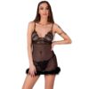 Comprar LIVCO CORSETTI FASHION - ZERUNAM SET BABYDOLL + TANGA NEGRO L/XL al mejor precio - Envíos Discretos