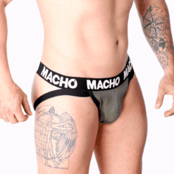Comprar MACHO - MX27GR JOCK CUERO GRIS BEIGE XL al mejor precio - Envíos Discretos