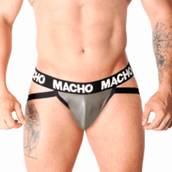 Comprar MACHO - MX27GR JOCK CUERO GRIS BEIGE XL al mejor precio - Envíos Discretos