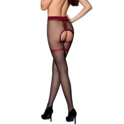Comprar PASSION - TIOPEN 019 MEDIAS NEGRO/ROJO 1/2 20 DEN al mejor precio - Envíos Discretos