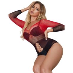 Comprar SUBBLIME - 952259 VESTIDO DE REJILLA ELÁSTICO MANGA LARGA DEGRADADO ROJO Y NEGRO TALLA ÚNICA al mejor precio - Envíos Discretos
