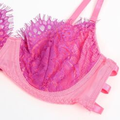 Comprar SUBBLIME - 955366 SET SUJETADOR CON ENCAJE Y LIGUEROS ROSA Y MORADO L/XL al mejor precio - Envíos Discretos