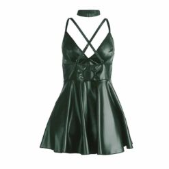 Comprar SUBBLIME - 955434 VESTIDO CON TIRANTES DE CUERO VERDE S/M al mejor precio - Envíos Discretos