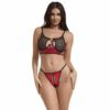 Comprar SUBBLIME - 955540 CONJUNTO SUJETADOR CON CREMALLERA DE MALLA DE CHAROL ROJO L/XL al mejor precio - Envíos Discretos