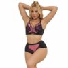 Comprar SUBBLIME - 955588 CONJUNTO SUJETADOR CON CREMALLERA DE MALLA DE CHAROL ROSA L/XL al mejor precio - Envíos Discretos