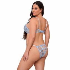 Comprar SUBBLIME - 957636 CONJUNTO SUJETADOR Y PANTIES CON BORDADOS DE FLORES CELESTE L/XL al mejor precio - Envíos Discretos