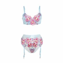 Comprar SUBBLIME - 957650 CONJUNTO SUJETADOR Y LIGUERO CON BORDADOS DE FLORES ROSAS L/XL al mejor precio - Envíos Discretos