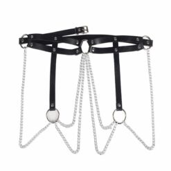Comprar SUBBLIME - CINTURON DE CADENAS ANILLAS CUERO NEGRO TALLA ÚNICA al mejor precio - Envíos Discretos