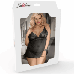 Comprar SUBBLIME - SET DRESS-TOP Y TANGA NEGRO TALLA GRANDE al mejor precio - Envíos Discretos