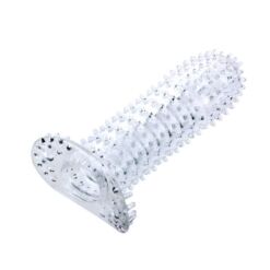 Comprar BAILE - FUNDA PARA PENE CON PUNTOS ESTIMULANTES TRANSPARENTE 14 CM al mejor precio - Envíos Discretos