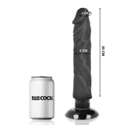 Comprar BASECOCK - VIBRADOR REALÍSTICO 2-1 NATURAL NEGRO 20 CM -O- 4 CM al mejor precio - Envíos Discretos