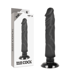 Comprar BASECOCK - VIBRADOR REALÍSTICO 2-1 NATURAL NEGRO 20 CM -O- 4 CM al mejor precio - Envíos Discretos