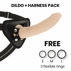 Comprar DELTA CLUB - TOYS ARNÉS + DILDO NATURAL SILICONA MEDICA 17 CM -O- 3 CM al mejor precio - Envíos Discretos
