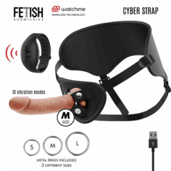 Comprar FETISH SUBMISSIVE CYBER STRAP - ARNÉS CON DILDO CONTROL REMOTO TECNOLOGÍA WATCHME M al mejor precio - Envíos Discretos
