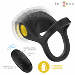 Comprar INTENSE - ALEX ANILLO DOBLE VIBRADOR PENE 10 VIBRACIONES NEGRO al mejor precio - Envíos Discretos