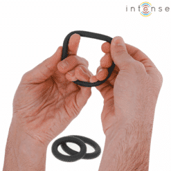 Comprar INTENSE - HUGH 3 ANILLOS BÁSICOS PARA PENE SILICONA NEGRO al mejor precio - Envíos Discretos