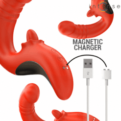 Comprar INTENSE - PAULINA VIBRADOR & ESTIMULADOR EN FORMA DE U ROJO al mejor precio - Envíos Discretos