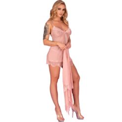 Comprar LIVCO CORSETTI FASHION - HYEONA 1710 BABYDOLL + TANGA ROSA L al mejor precio - Envíos Discretos