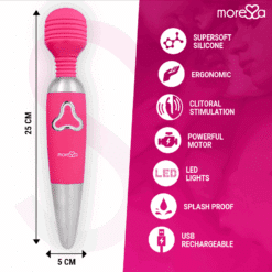 Comprar MORESSA - ODILON WAND POTENTE MOTOR MAS DOS CABEZALES PREMIUM SILICONE RECARGABLE al mejor precio - Envíos Discretos