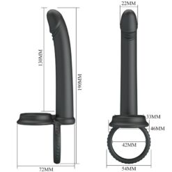 Comprar PRETTY LOVE - MOSES ANILLO DOBLE PENE PARA DONLE PENETACIàN NEGRO al mejor precio - Envíos Discretos
