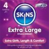Comprar SKINS - TAMAÑO XL PRESERVATIVOS PREMIUM PACK 4 al mejor precio - Envíos Discretos