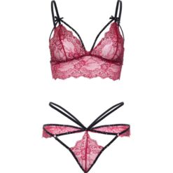Comprar LEG AVENUE - 81623 SET SUJETADOR + TANGA BURDEOS TALLA L al mejor precio - Envíos Discretos