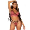 Comprar LEG AVENUE - 81623 SET SUJETADOR + TANGA BURDEOS TALLA L al mejor precio - Envíos Discretos