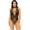 Comprar LEG AVENUE - BODY CON ESCOTE HALTER Y ABERTURA ESPALDA DE ENCAJE TALLA ÚNICA al mejor precio - Envíos Discretos